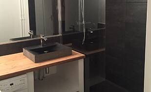Optimiz Rénovation - Renovation d'une salle de bain avec une vasque design